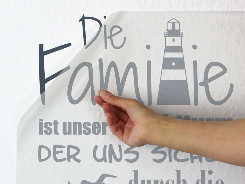 Wandtattoo Familie ist unser Leuchtturm Spruch für Wohnzimmer, Diele