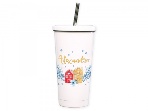 Cocktailbecher Smoothiebecher mit Wunschname - Häuser