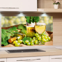 Spritzschutz aus Glas Weintrauben Wein Obst Früchte Beispiel in der Küche