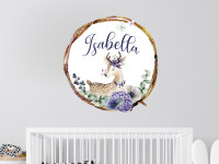 Vorschau: Wandtattoo mit Namen personalisiert, Kinderzimmer für Mädchen, Türaufkleber, Motiv Rehkitz Vorschau: Wandtattoo mit Namen personalisiert, Kinderzimmer für Mädchen, Türaufkleber, Motiv Rehkitz