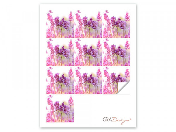 Fliesenaufkleber Set Lavendel Blume rosa Feld