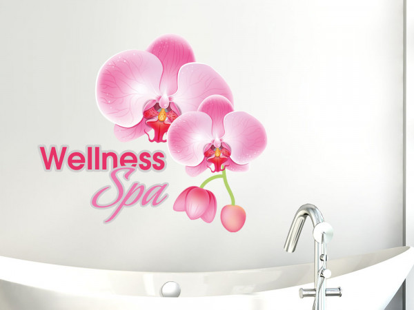 Wandtattoo Wellness Spa Orchideen