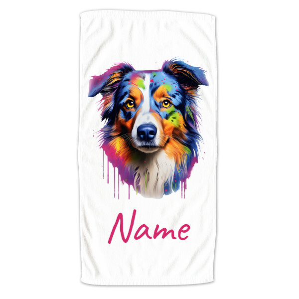 Handtuch Australian Shepherd mit Namen