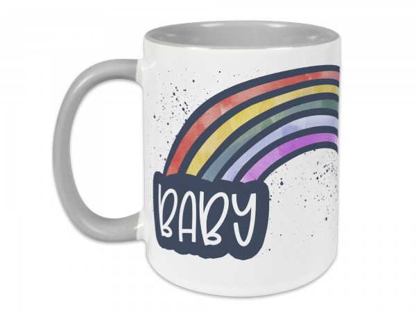 Tasse für Eltern - Baby Loading mit Regenbogen und Geburtsjahr