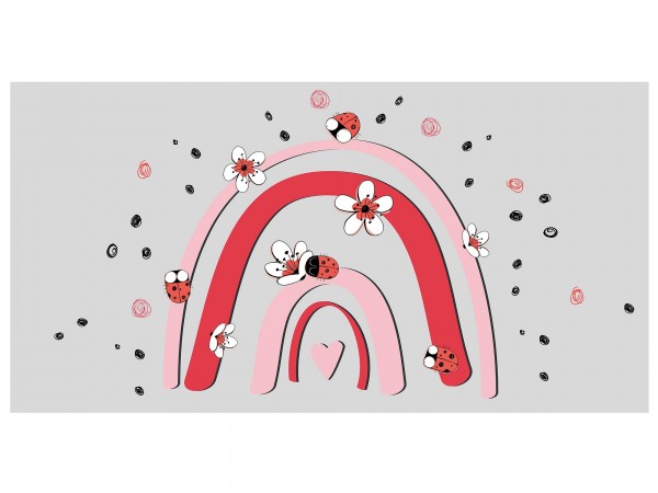 Sichtschutzfolie - Regenbogen mit Marienkäfern