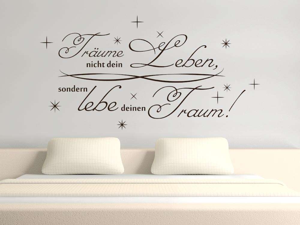 Wandtattoo für das Wohnzimmer mit einem motivierenden Spruch