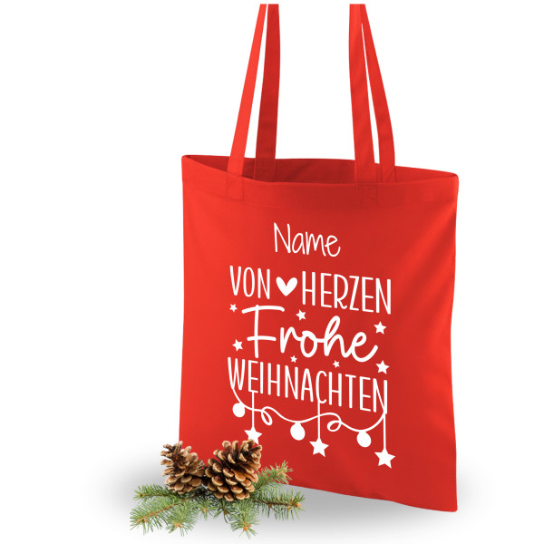 Weihnachtstasche Rot Frohe Weihnachten
