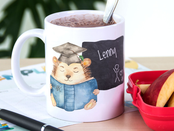 Tasse Einschulung Junge - Waldtiere - personalisiertes Geschenk für Schulkind