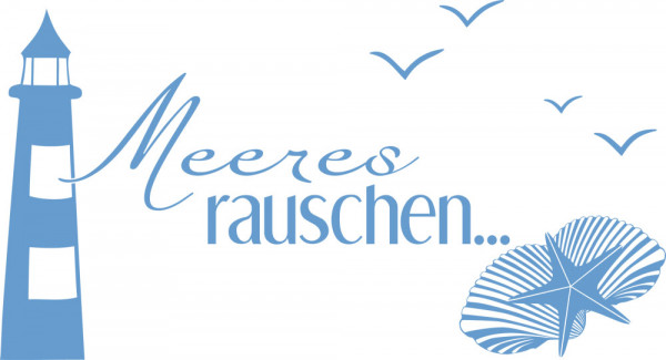 Wandtattoo Leuchtturm mit Meeres-rauschen maritim