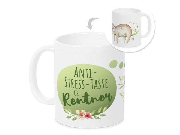 Tasse, Geschenk Rente Rentenbeginn Mann, Ruhestand Rentner Kaffeebecher mit lustigem Spruch