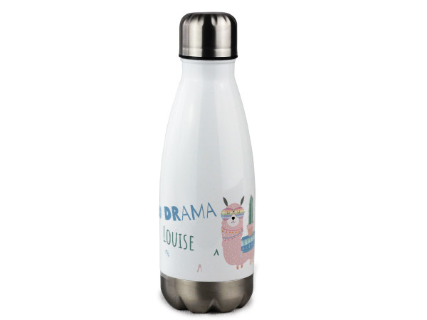 Trinkflasche personalisiert mit Namen, No Drama Lama