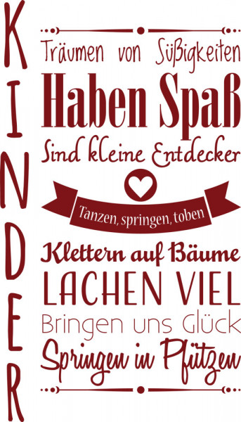 Wandtattoo schöne Kinder- Worte