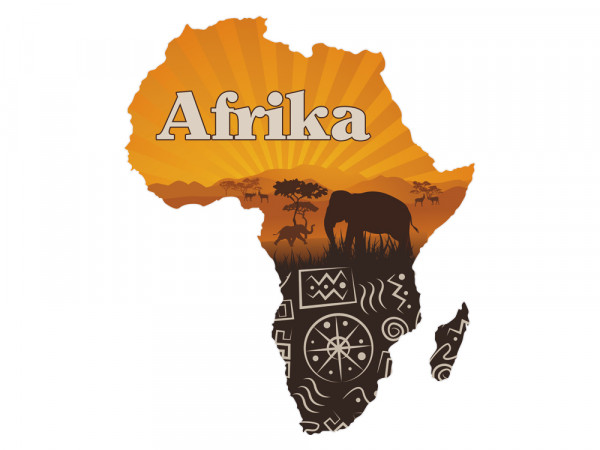 Wandsticker afrikanische Welt Afrika Elefant
