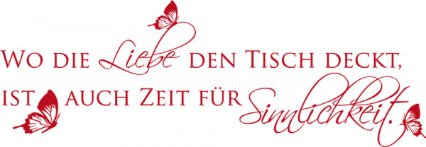 Wandtattoo Küche Wandspruch Wo die Liebe den Tisch deckt...