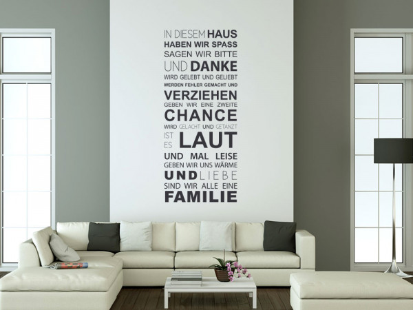 Wandtattoo Familien Wörter Sprüche und Zitate Wohnzimmer