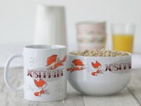 Geschenk-Frühstück-Set mit Müslischale & Tasse Füchse