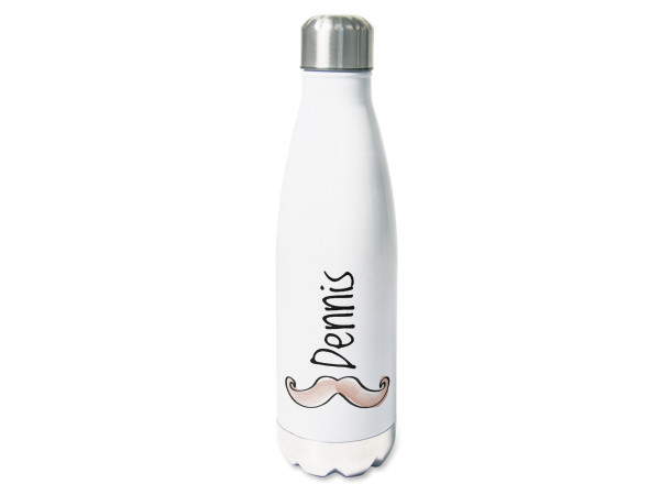 Trinkflasche personalisiert mit Namen und Bart