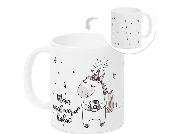 Tasse Einhorn und Sterne Kakaobecher Kindertasse als Geschenk