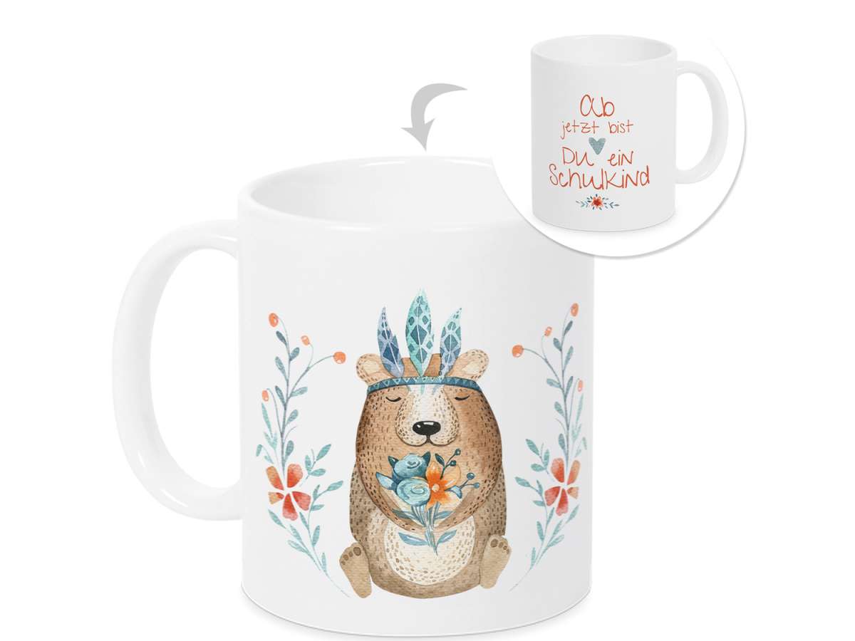 Personalisiert Einschulung Tasse Für Jungen - Mit Fußball Motiv & Namen, 330ml Für Schultüte