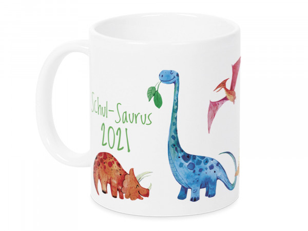 Tasse Einschulung Junge Dinos mit Namen