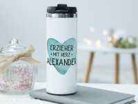 Thermobecher - Erzieher mit Herz - personalisiert mit Namen