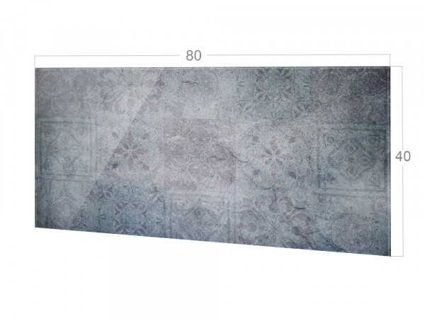 Spritzschutz Küche Grau mit Fliesenmuster, dezent