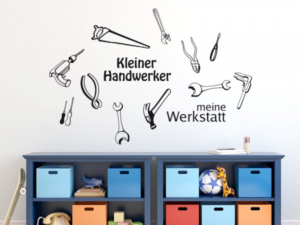 Wandtattoo Set für Kinderzimmer Werkstatt Handwerker