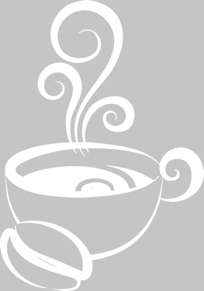 Wandtattoo Tasse mit Kaffee und Schnörkel Küche