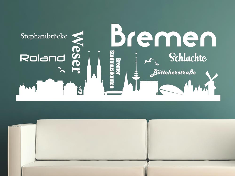 Wandtattoo Wohnzimmer Sticker Skyline Bremen Weser Roland ... Wandtattoo Wohnzimmer Sticker Skyline Bremen Weser Roland ...