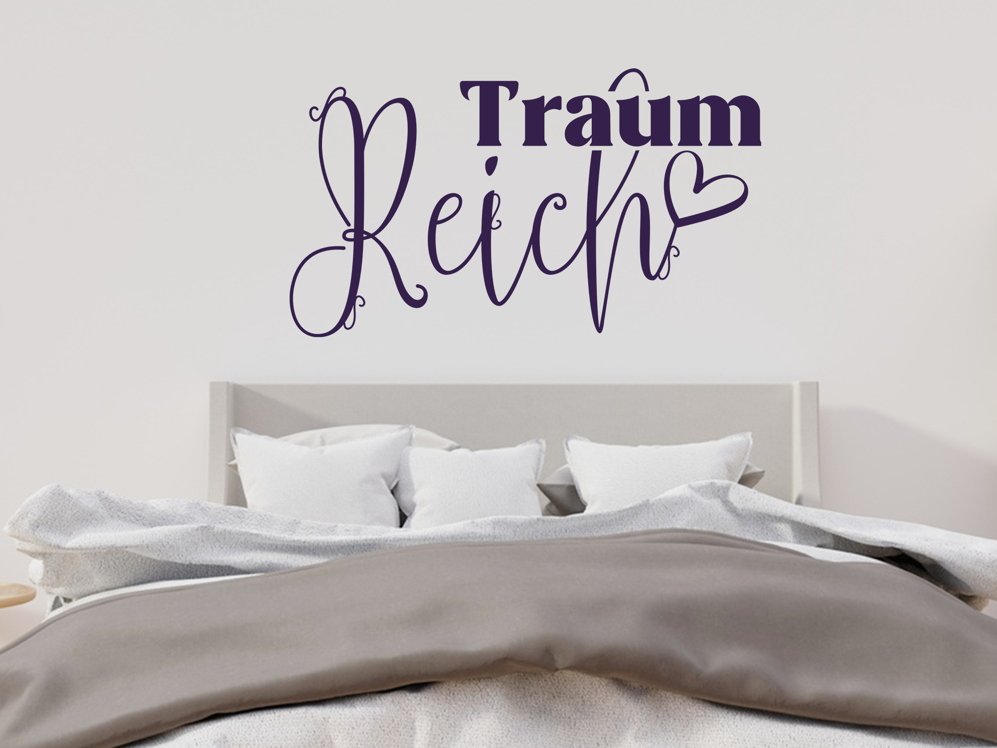 Wandtattoo Schlafzimmer Traumreich mit Herz - romantisch & modern