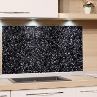 Spritzschutz aus Glas Muster Steine schwarz weiß Beispiel in der Küche 3