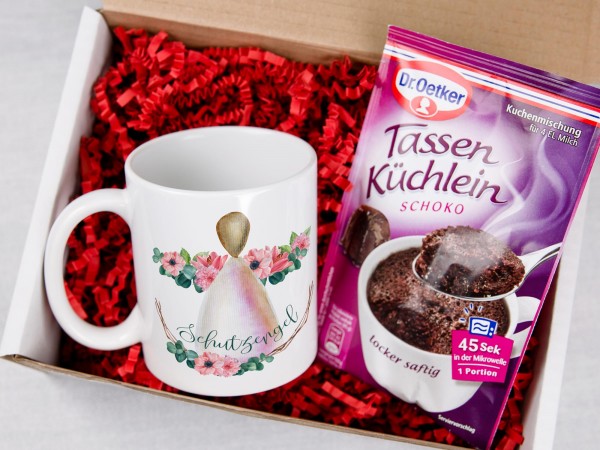 Geschenkset Tasse mit Tassenkuchen - Schutzengel