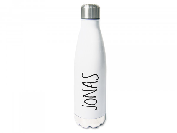 Trinkflasche personalisiert mit Namen in Schwarz