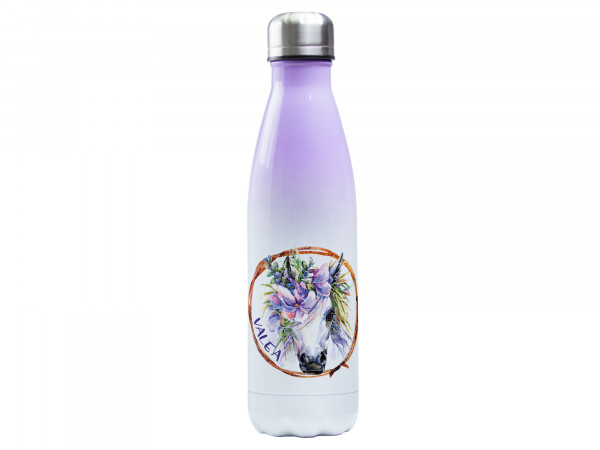 Thermosflasche Einhorn mit Blumen