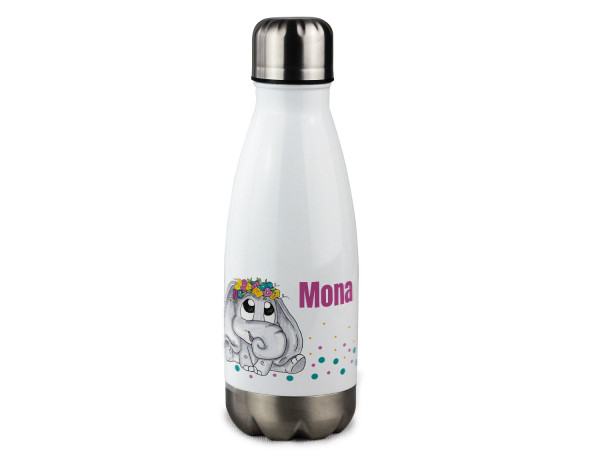 Trinkflasche personalisiert mit Namen Baby Elefant