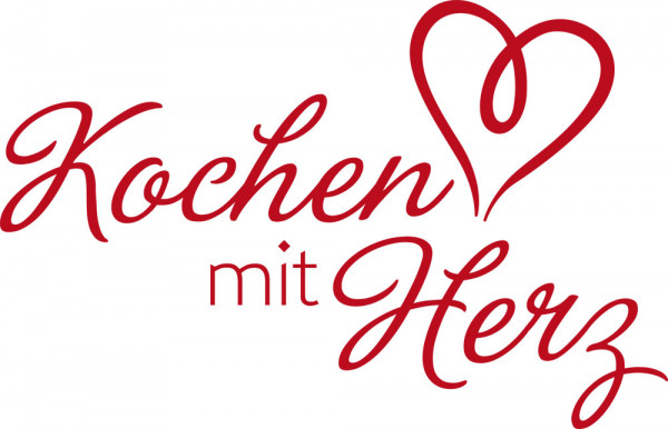 Wandtattoo für Küche Spruch Kochen mit Herz