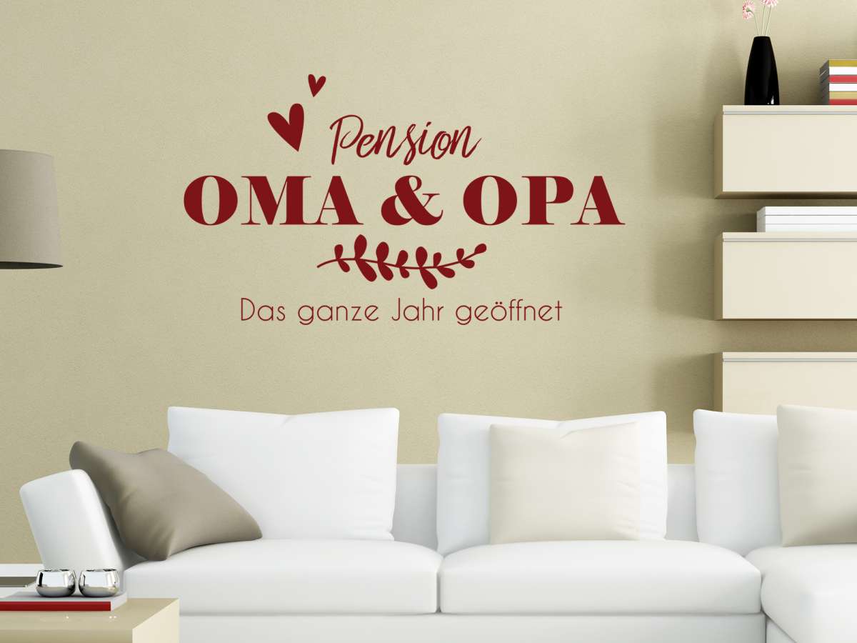 Wandtattoo Pension Oma & Opa Sprüche und Zitate Wohnzimmer