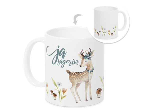 Tasse Hochzeit - Ja Sagerin Verlobungsgeschenk