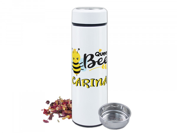 Teeflasche Thermosflasche mit Sieb Queen Bee mit Name