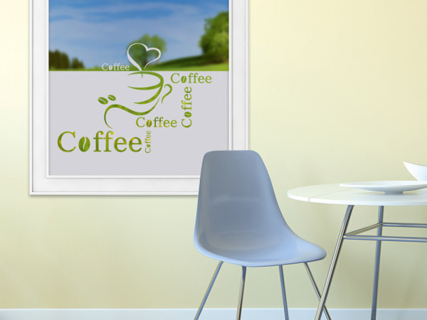 Sichtschutzfolie Kaffee und Tasse