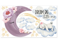 Vorschau: Wandtattoo Kinderzimmer, Hase im Himmel mit Mond und Spruch Vorschau: Wandtattoo Kinderzimmer, Hase im Himmel mit Mond und Spruch