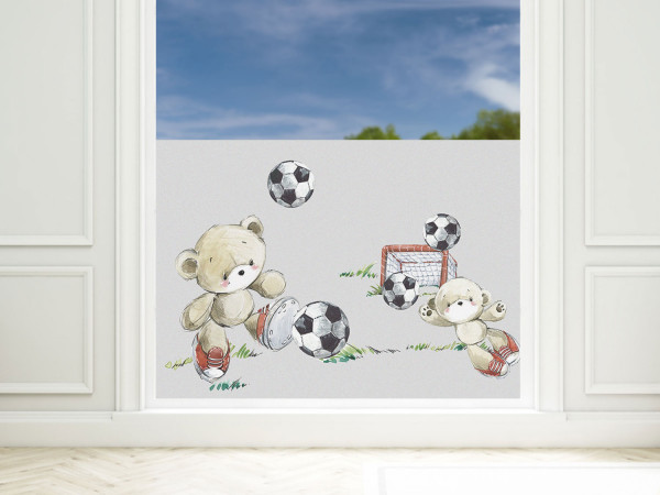 Sichtschutzfolie Kinderzimmer Fussballer, Fensterfolie