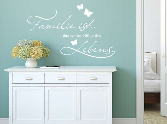 Wandtattoo Familie ist Spruch für das Wohnzimmer GrazDesign
