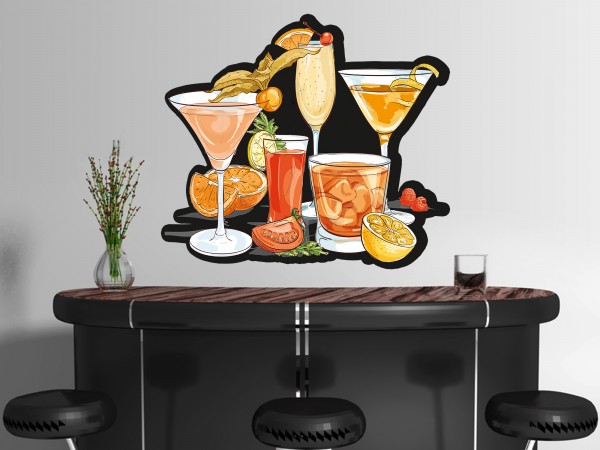 Wandsticker Cocktails und Longdrinks für die Küche