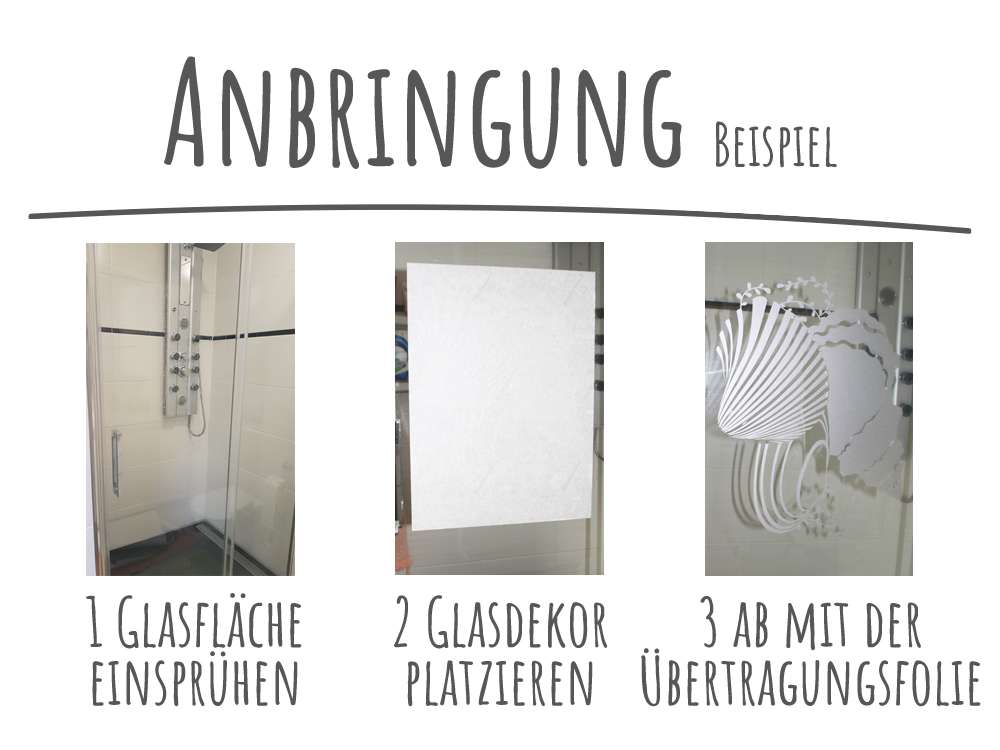 Maritimes Fenstertattoo für das Badezimmer mit Muscheln