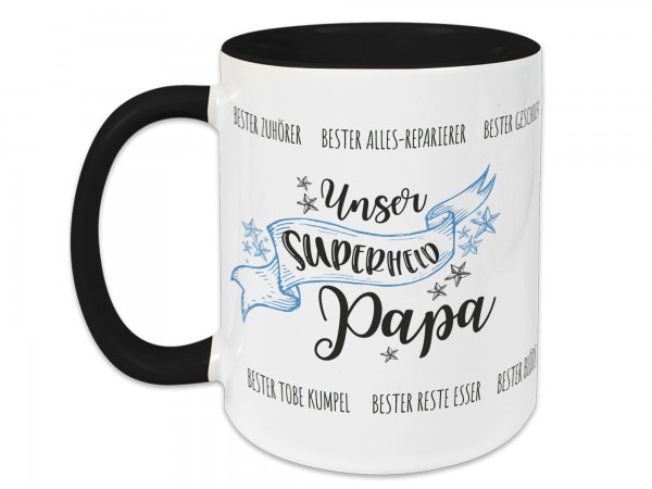 Geschenkset für Papa, Vatertag, Tasse mit Tassenkuchen - Superheld Papa