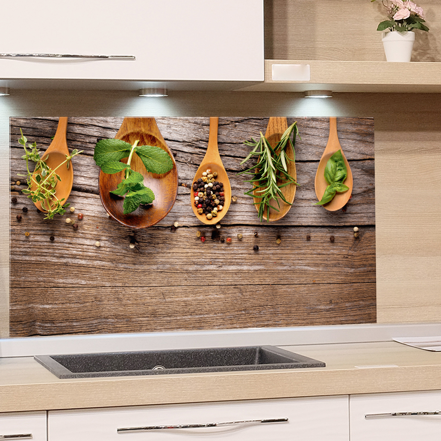 Chefkoch Fliesenspiegel Spritzschutz Küchenrückwand Küche Kochen Herd 60x40cm 