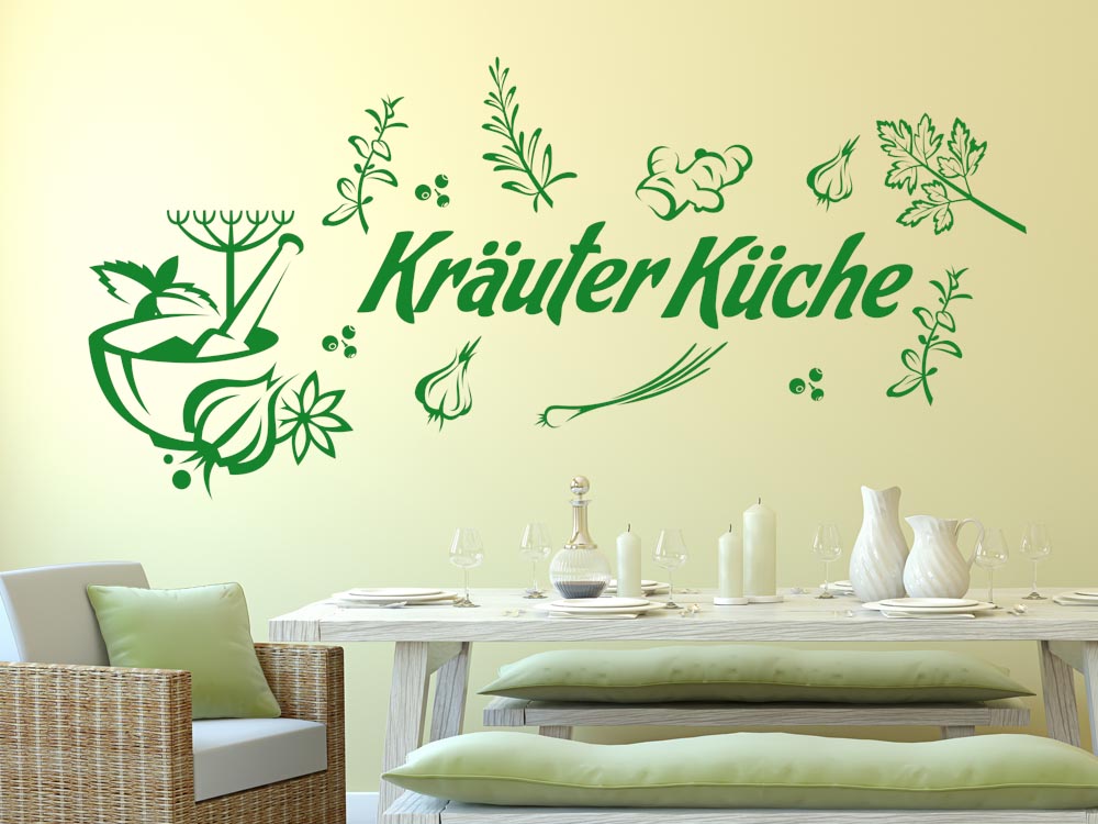 Wandtattoo Küche Set Kräuter | Kräuter und Gewürze | Küche | Wandtattoo |  Graz-Design