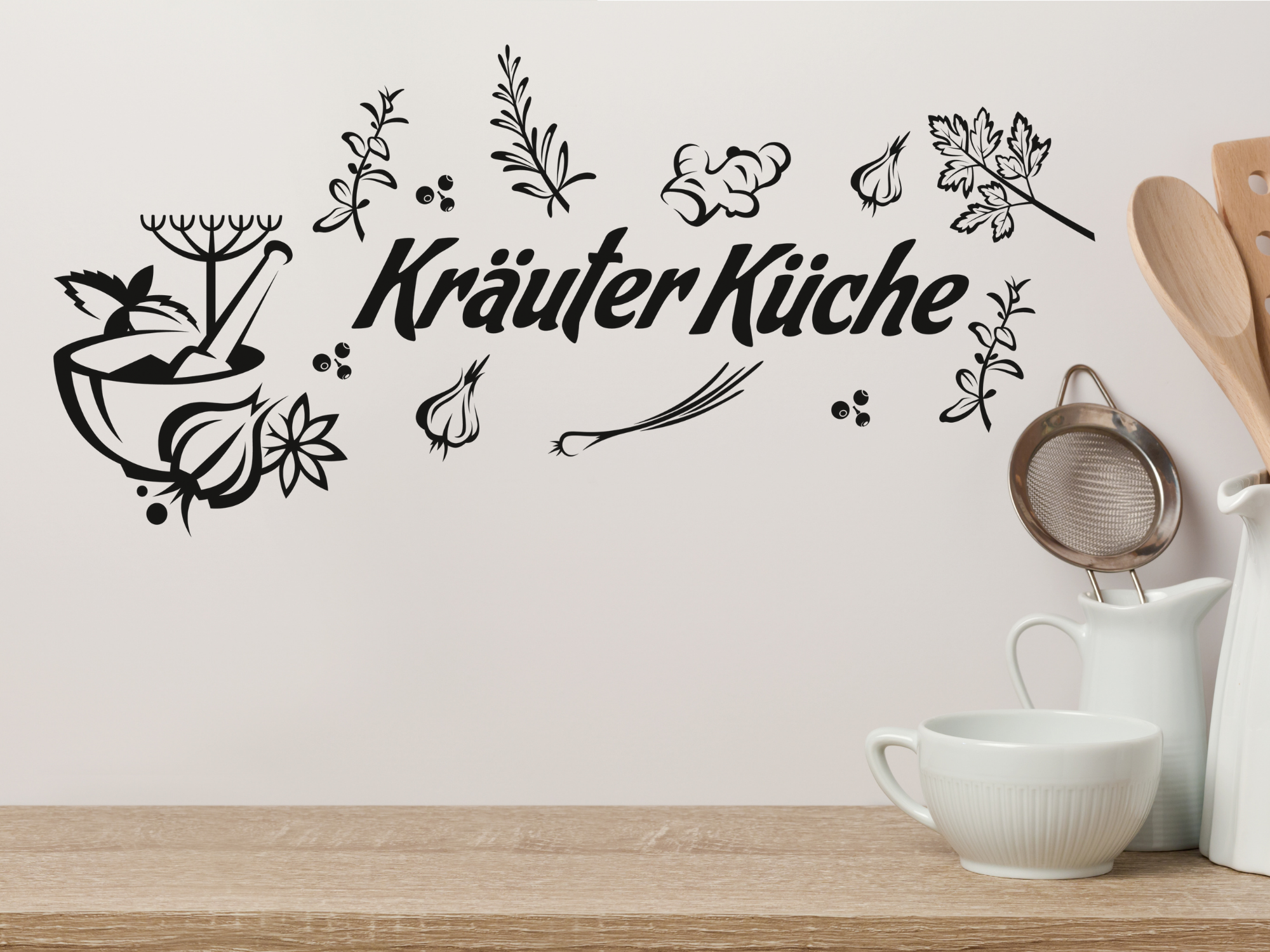 Set Wandtattoo Küche Graz-Design Gewürze | Kräuter und | | | Wandtattoo Kräuter Küche