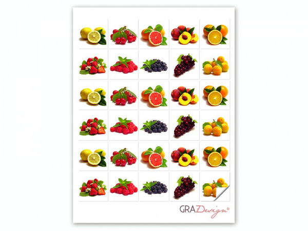 Fliesen zum Aufkleben Set Obst Erdbeere Früchte